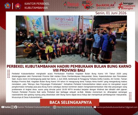 PERBEKEL KUBUTAMBAHAN HADIRI PEMBUKAAN BULAN BUNG KARNO VIII TINGKAT PROVINSI BALI